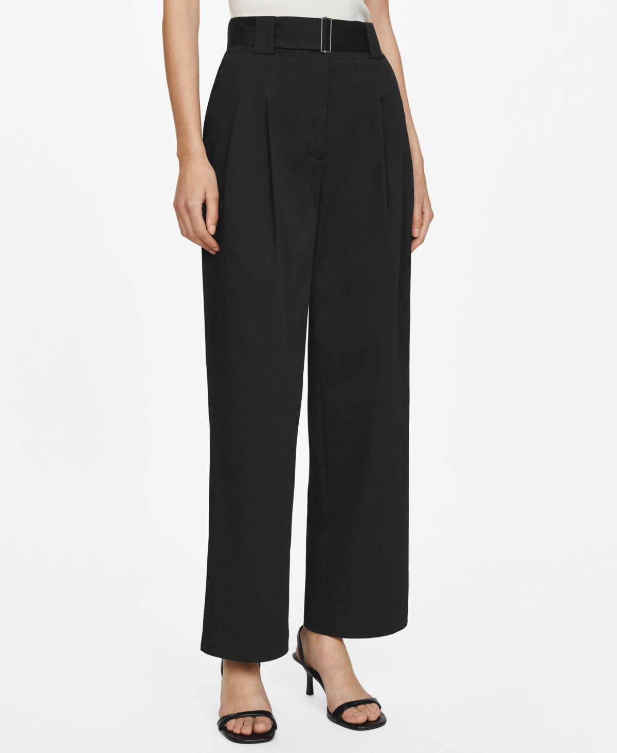 Mango Women's Pleated Suit Pants - Black | Macy's