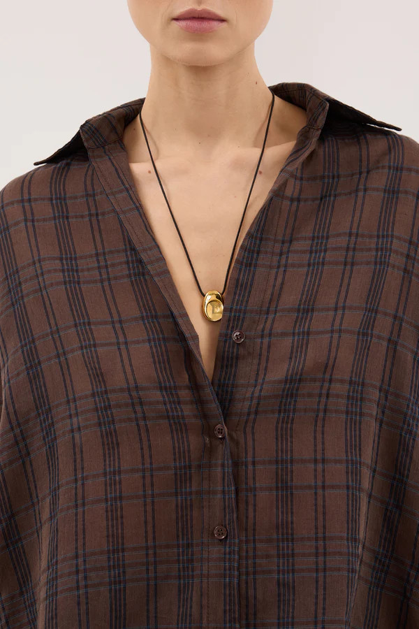PETRA CHOC CHECK SHIRT | DISSH