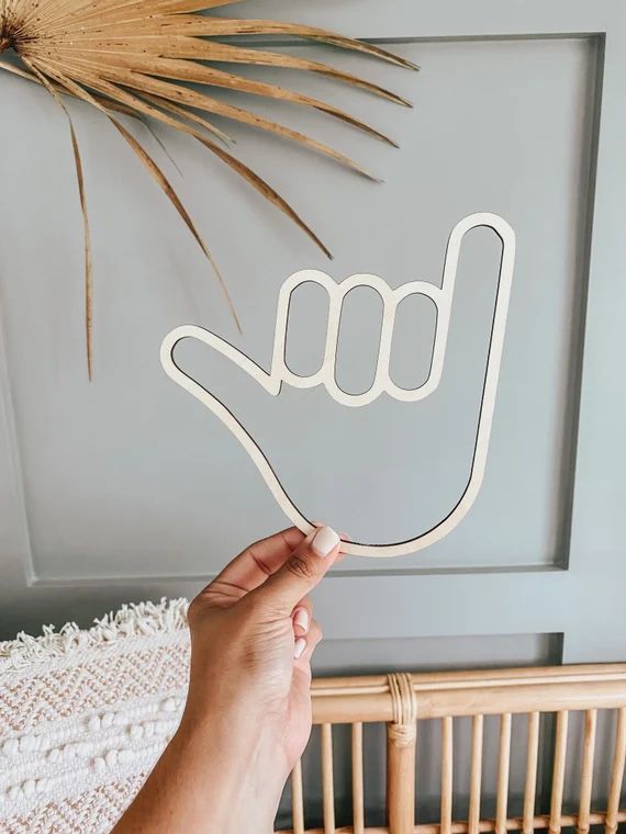 Shaka Hand Sign, Surfer Theme Room, Beach Kid Room Decor, Nautical Room Decor, Ocean Wall Decor H... | Etsy (US)