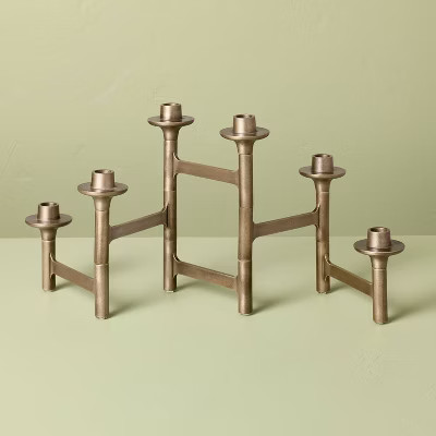 6ct Taper Adjustable Brass Candelabra - Hearth & Hand™ with Magnolia | Target