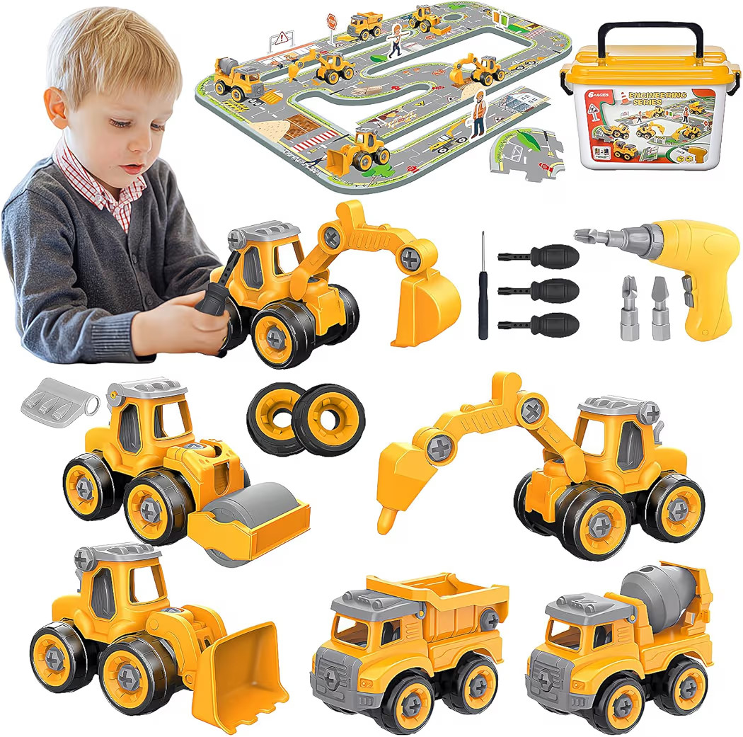Take Apart Construction Truck Excavator Toys for Kids Ages 3-8, STEM Learning Building Toys with ... | Amazon (US)
