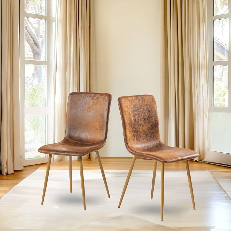 Homy Casa Living Room Chairs Set of 4, Modern Mid-Century Style Accent Chairs with Black Metal Le... | Amazon (US)