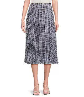 Lucy Paris Talia Plaid Print Pleated Midi Skirt | Dillard's | Dillard's