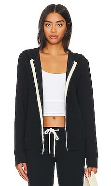 MONROW Zip Up Hoody in Blue Black from Revolve.com | Revolve Clothing (Global)