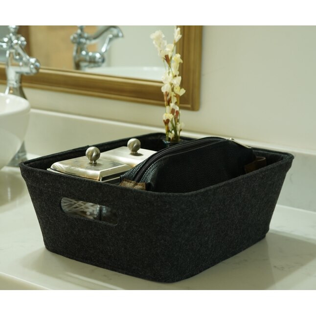 Origin 21 ( 11-in W x 5-in H x 13-in D ) Charcoal Polyester Bin | Lowe's