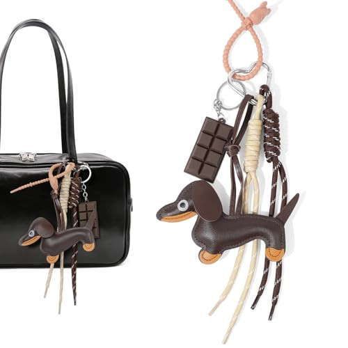 VIVOLOOM Dachshund Keychain Bag Charms Cute Leather Dog Bag Charm for Handbags Tote Bags and Backpacks Purse Accessories | Amazon (US)