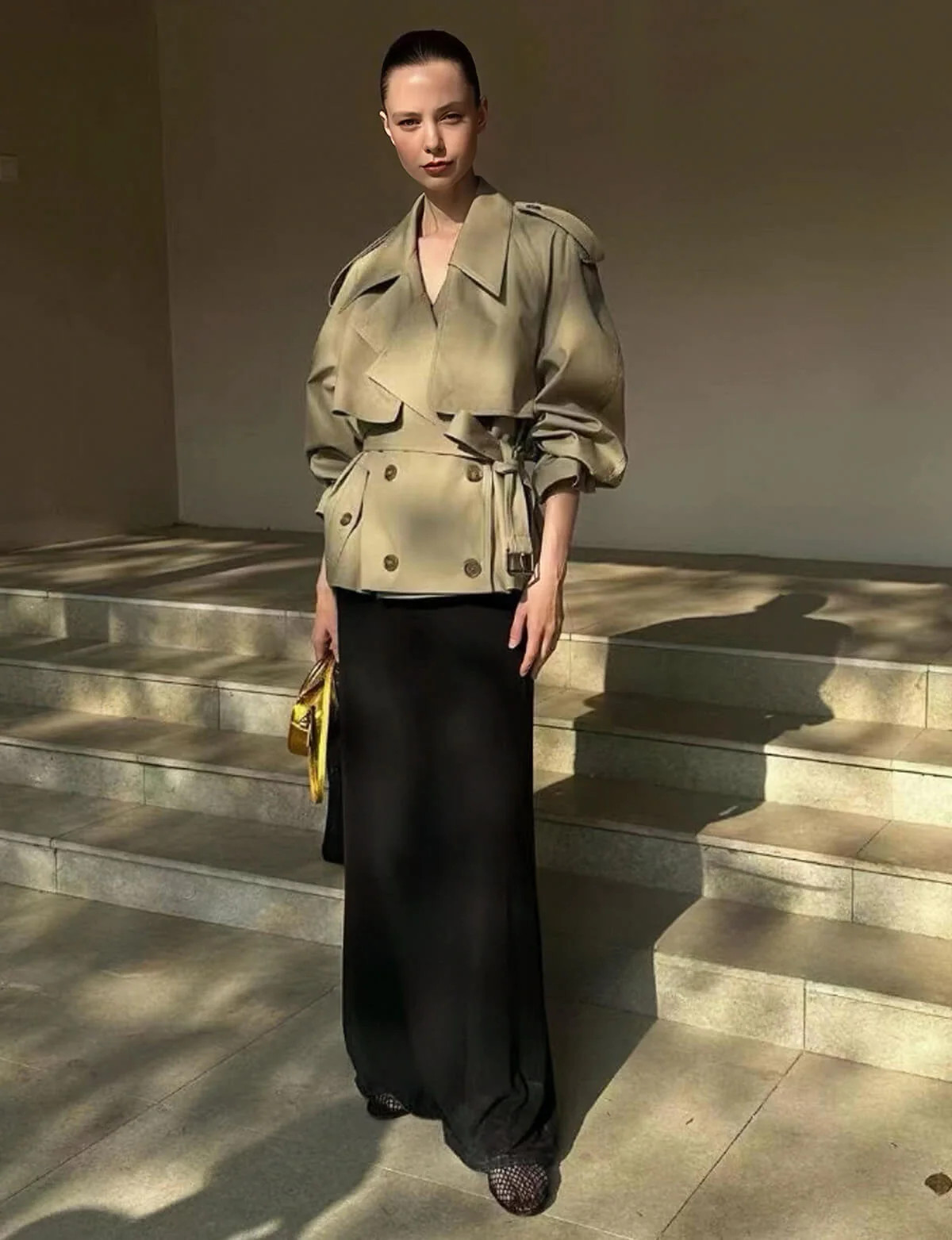 Cropped Oversize Khaki Jacket-BESTSELLER | Pixie Market