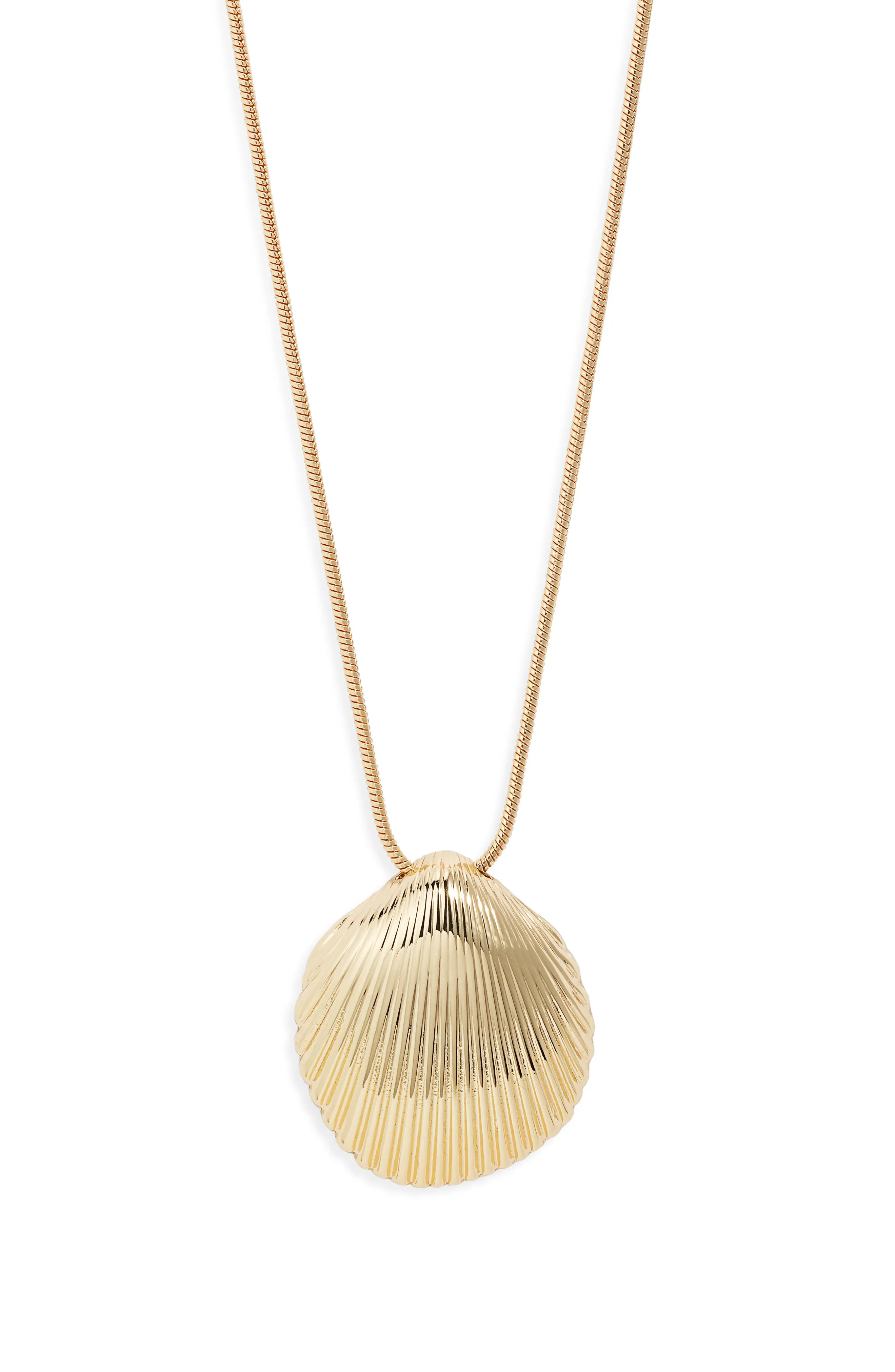 Nordstrom Scallop Shell Pendant Necklace in Gold at Nordstrom | Nordstrom