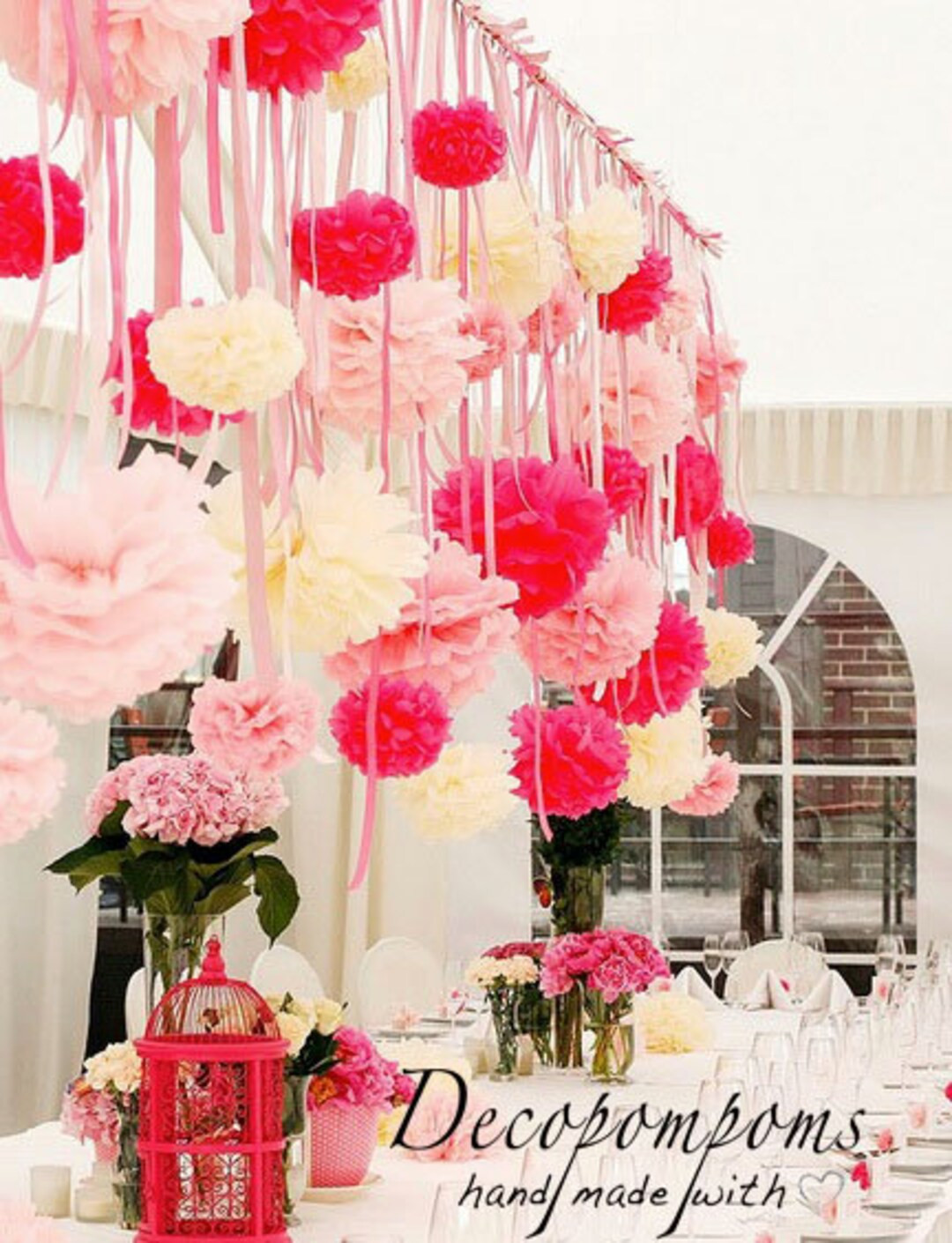 Wedding Pom Pom Set of 75 Tissue Paper Pom Pom Set Party - Etsy | Etsy (US)