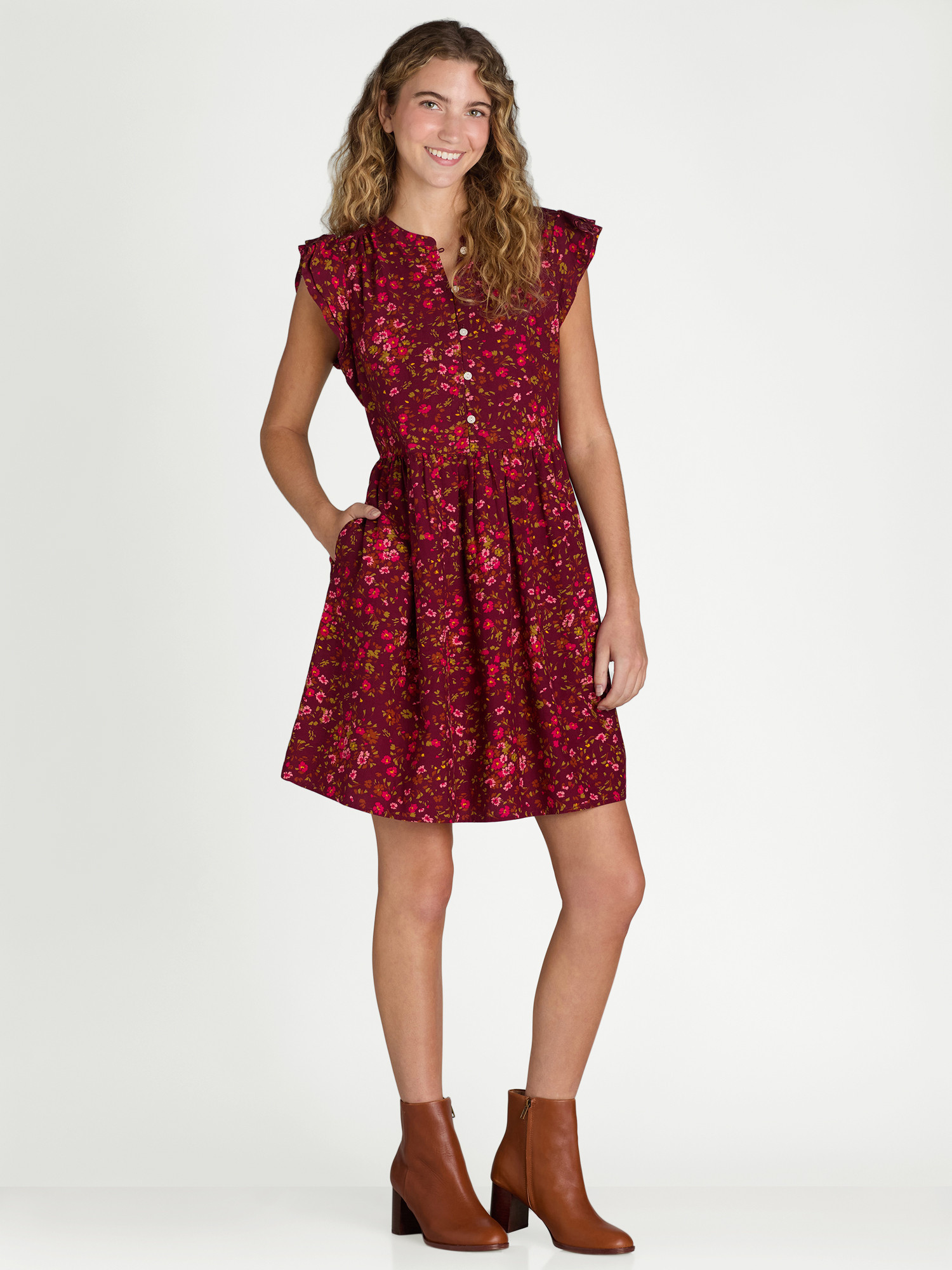 Time and Tru Women's Mini Woven Dress | Walmart (US)