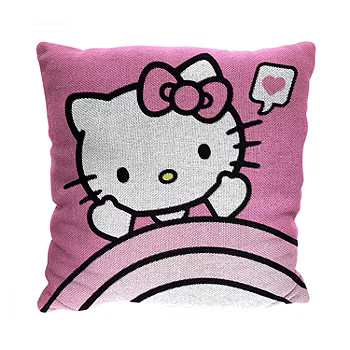 Northwest Hello Kitty Hugs Jacquard Square Throw Pillow, Color: Pink White - JCPenney | JCPenney