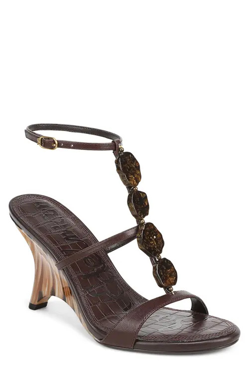 Sam Edelman Massey Ankle Strap Wedge Sandal in Kerala Brown at Nordstrom, Size 10 | Nordstrom
