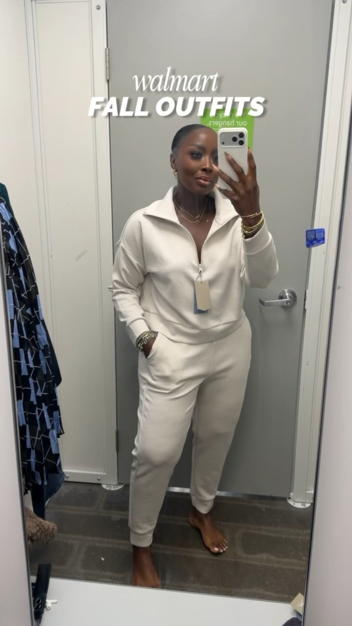 The scuba knit material from Walmart is soooo cozy! Found some cute fall outfits from Walmart. Linking indiv sizes on LTk and #Walmart Storefront. #falloutfitswomenover40 #falloutfits #walmartfashion