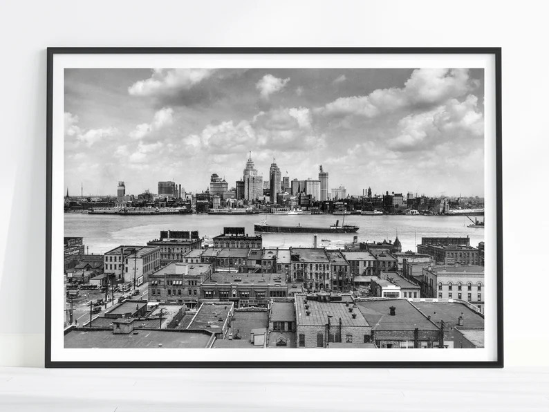 Vintage Detroit Print, 1929 Detroit Skyline, Detroit Wall Art, Detroit Poster, Detroit Art, Michi... | Etsy (US)