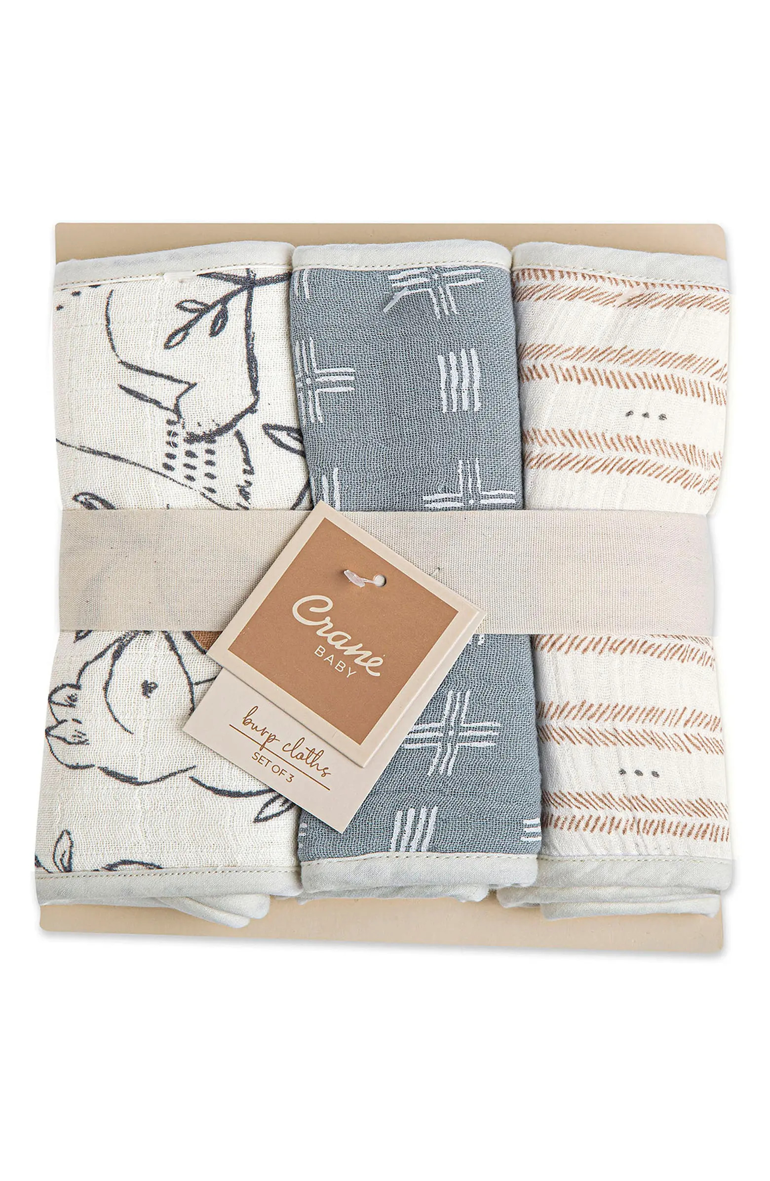 Caspian 3-Pack Assorted Burp Cloth Set | Nordstrom