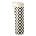 Thyme & Table 26 oz Water Bottle with Straw Lid, Cream & Black Check with Cowgirl Gold Charm | Walmart (US)