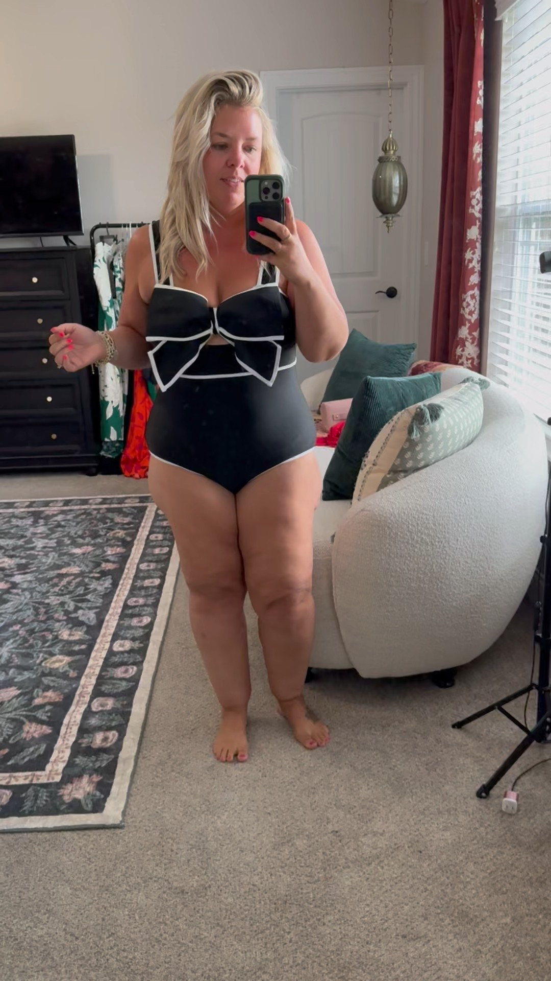 The cutest one piece bathing suit ever! Look at this bow!!! Full coverage back side too! Wearing my usual Large

#LTKFindsUnder50 #LTKMidsize #LTKSwim
