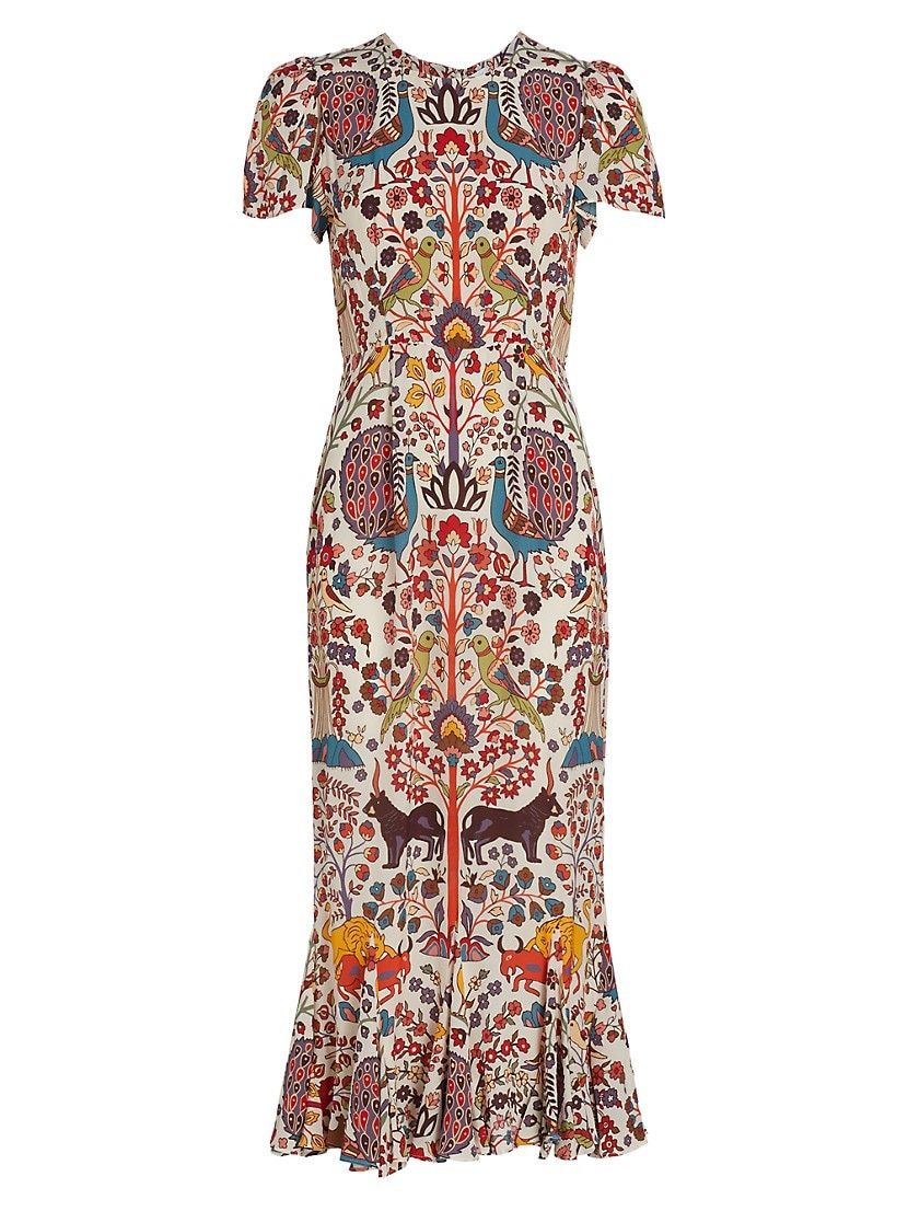Lulani Jungle-Print Midi-Dress | Saks Fifth Avenue
