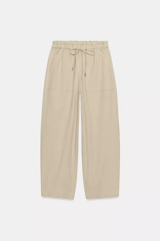 TAPERED TROUSERS WITH ELASTIC WAIST | Zara UK