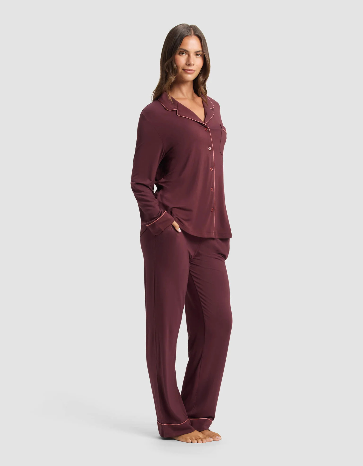 Women's Bamboo Stretch-Knit Long Sleeve Pajama Set | Cozy Earth