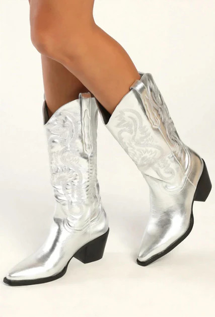 Danilo Metallic Boot In Silver | Shop Simon