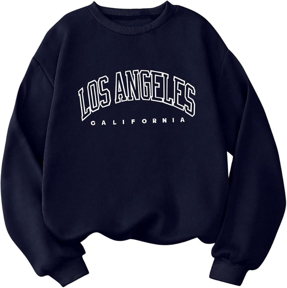 SOLY HUX Women's Letter Print Drop Shoulder Thermal Long Sleeve Sweatshirt Pullover Tops | Amazon (US)