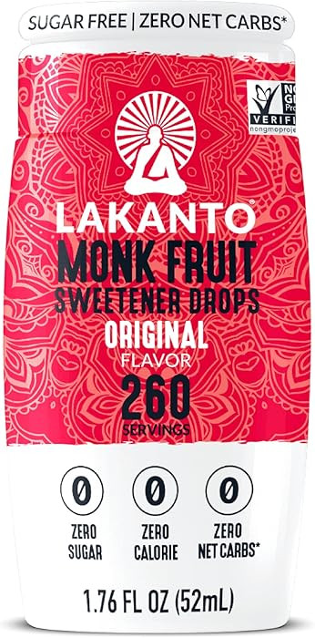 Lakanto Liquid Monk Fruit Extract Drops, Original, Erythritol Free Sugar Substitute Sweetener For... | Amazon (US)