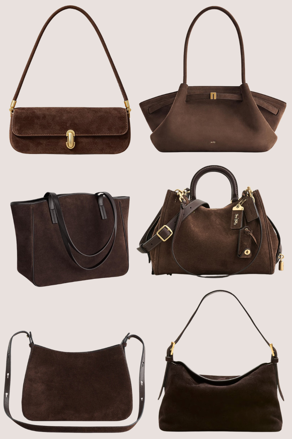 Brown Suede Bags for Fall and Winter
Shop these stunning brown and chocolate brown suede bags. All price points, from affordable Amazon bags to splurge worthy picks from Coach.  

 #LTKootd #LTKSeasonal #LTKWorkwear