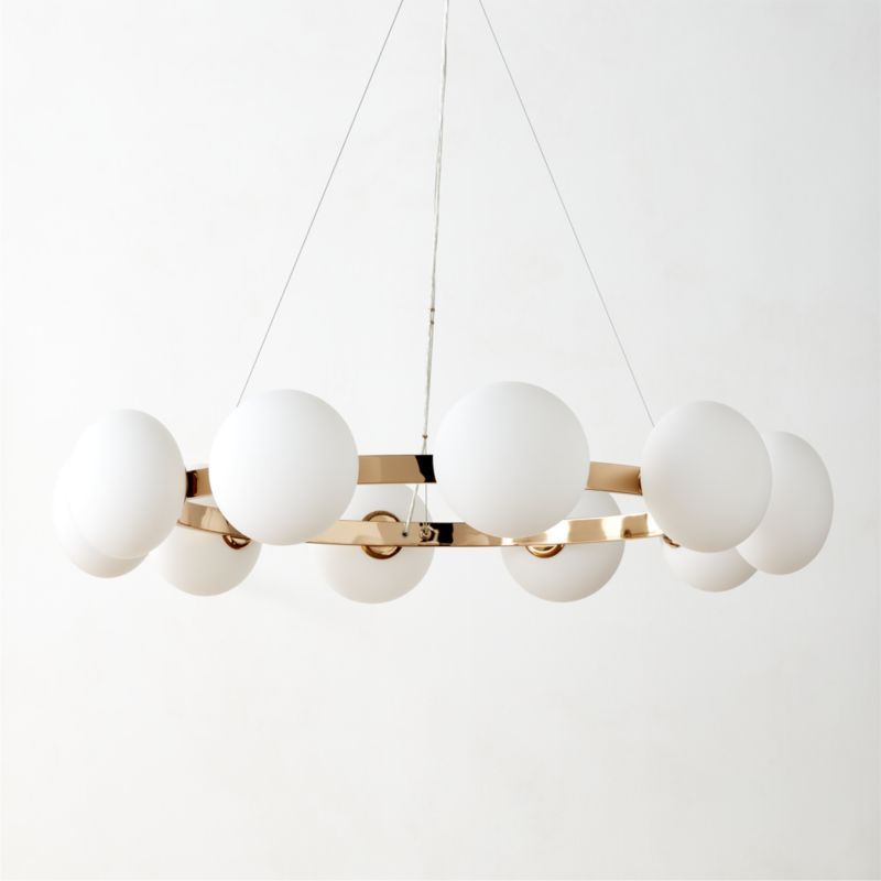 Curie Modern Polished Champagne Chandelier + Reviews | CB2 | CB2