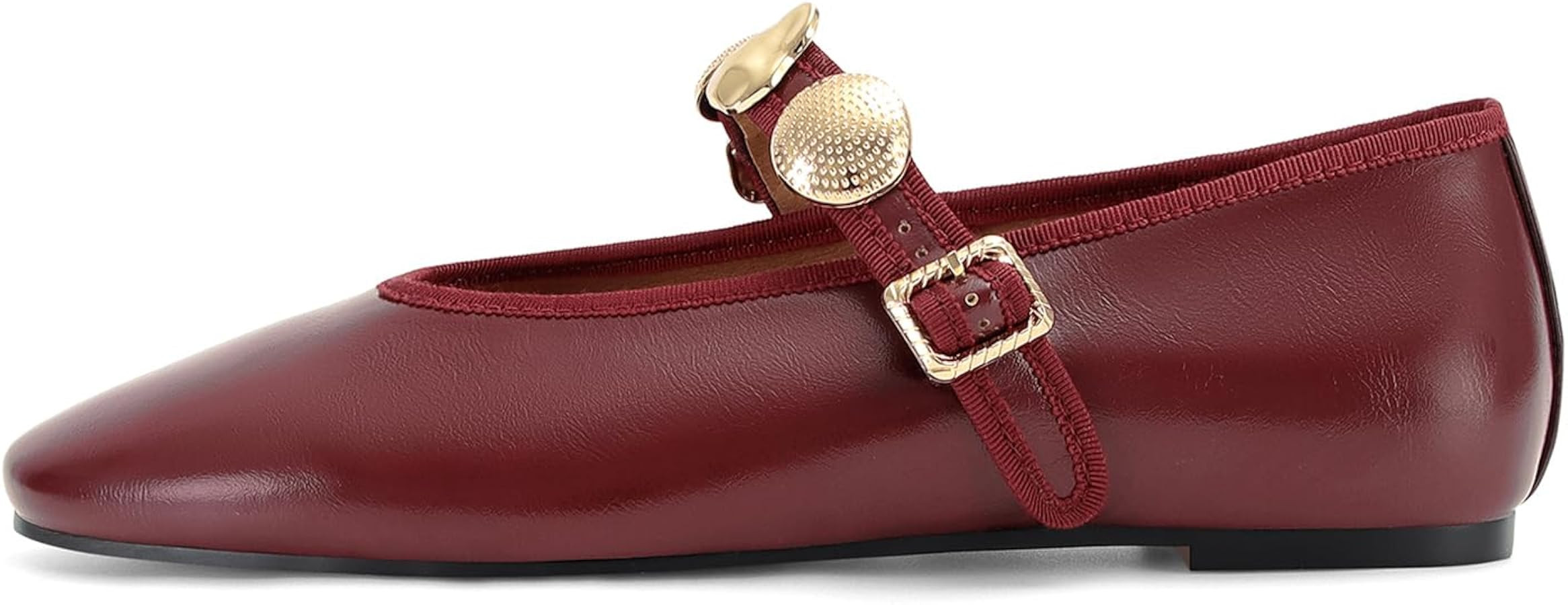 DOEYG Studded Ballet Flats Shoes for Women Round Toe Mary Jane Flats Buckle Strap Dressy Comforta... | Amazon (US)