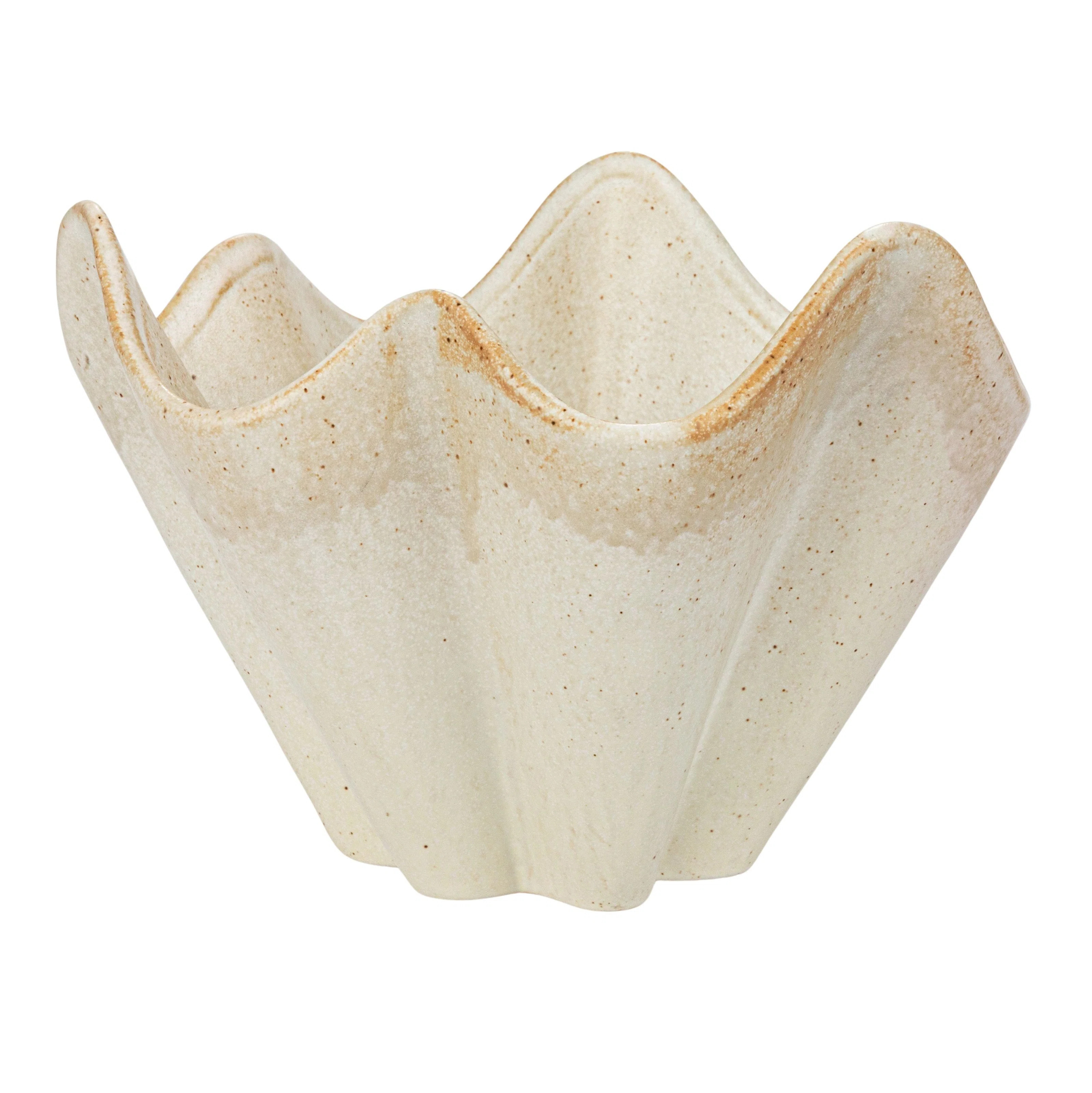 Joss & Main Arboles Round Stoneware Ruffled Bowl With Reactive Glaze | Wayfair | Wayfair North America