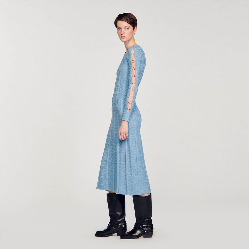 Long-sleeved knit midi dress | Sandro US | Sandro-Paris US