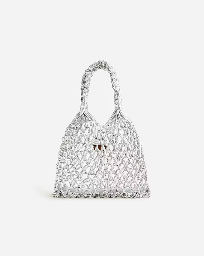 Small Cadiz hand-knotted rope tote in metallic | J. Crew US