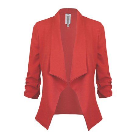 Made by Olivia Women's Classic 3/4 Sleeve Open Front Blazer Jacket [S-3X] -Made in USA | Walmart (US)