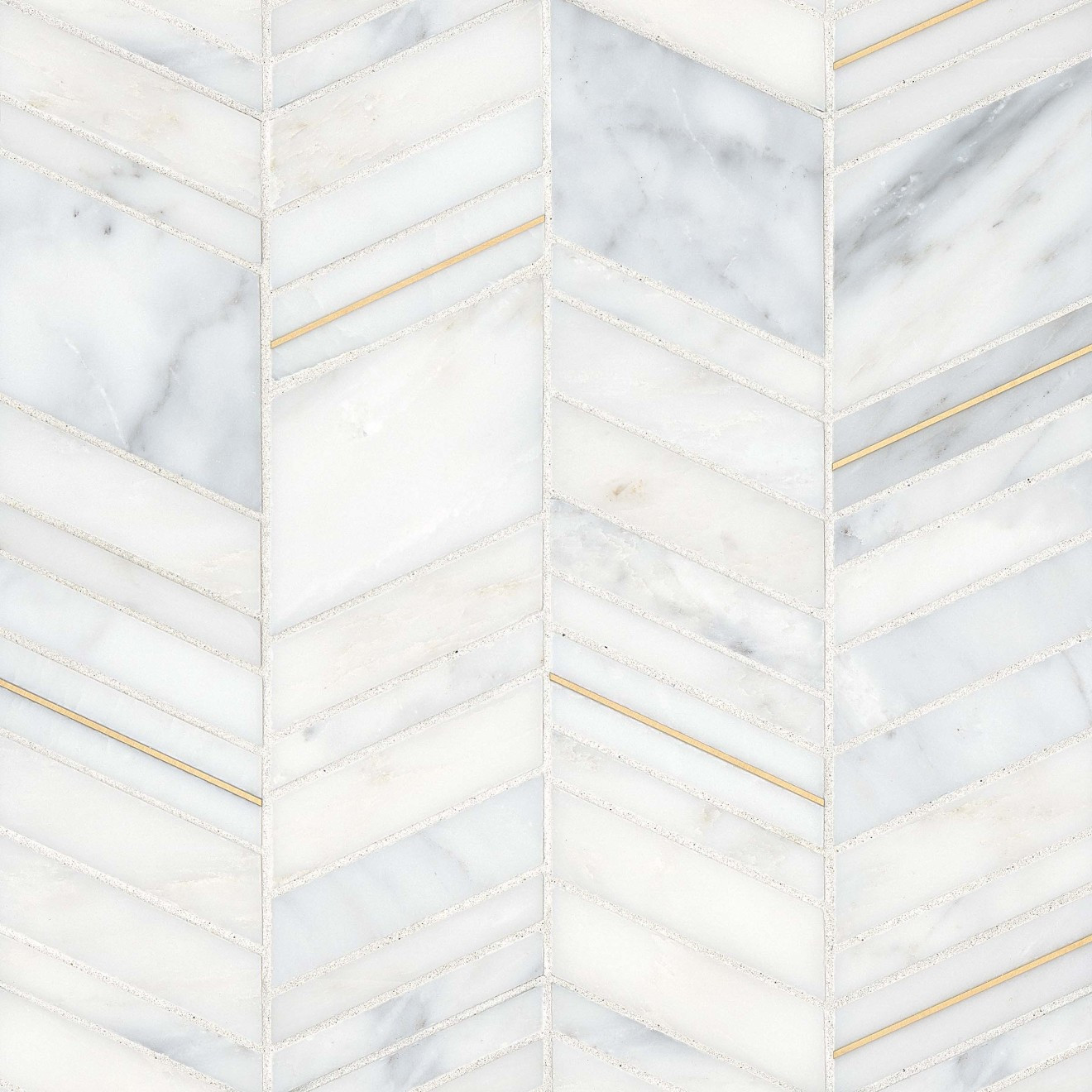 Ferrara Honed Chevron Marble Mosaic Tile in Bianco | Bedrosians Tile and Stone