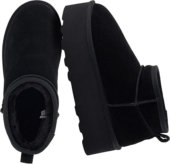 CUSHIONAIRE Hippy Women’s Platform Ankle Boots – Genuine Suede, Faux Fur Lining, Cozy Winter ... | Amazon (US)