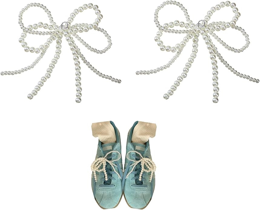 Pearl Bow Shoe Charms for Sneakers Charms Pearl Sneaker Bows Decorations Bowknot Coquette Aesthet... | Amazon (US)