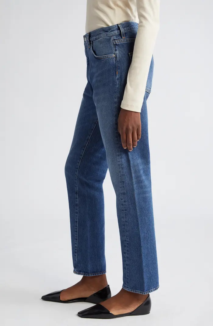 Twisted Seam High Waist Straight Leg Crop Jeans | Nordstrom