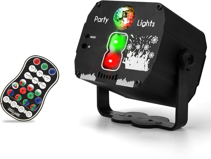 Fwiull Discolicht Partylicht mit Fernbedienung: Stroboskop Disco Licht mit Musikgesteuert,USB Par... | Amazon (DE)