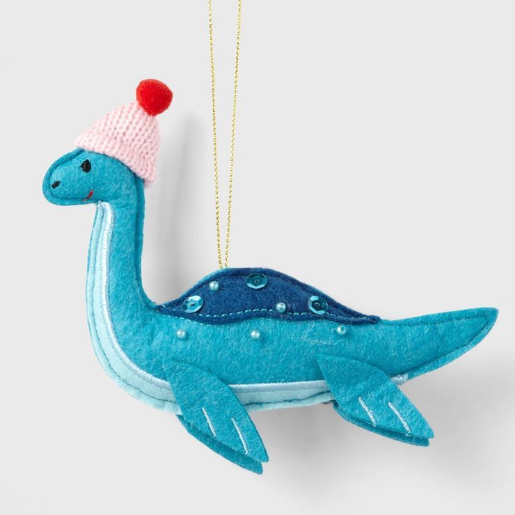 Fabric Plesiosaurus Christmas Tree Ornament Blue - Wondershop&#8482; | Target