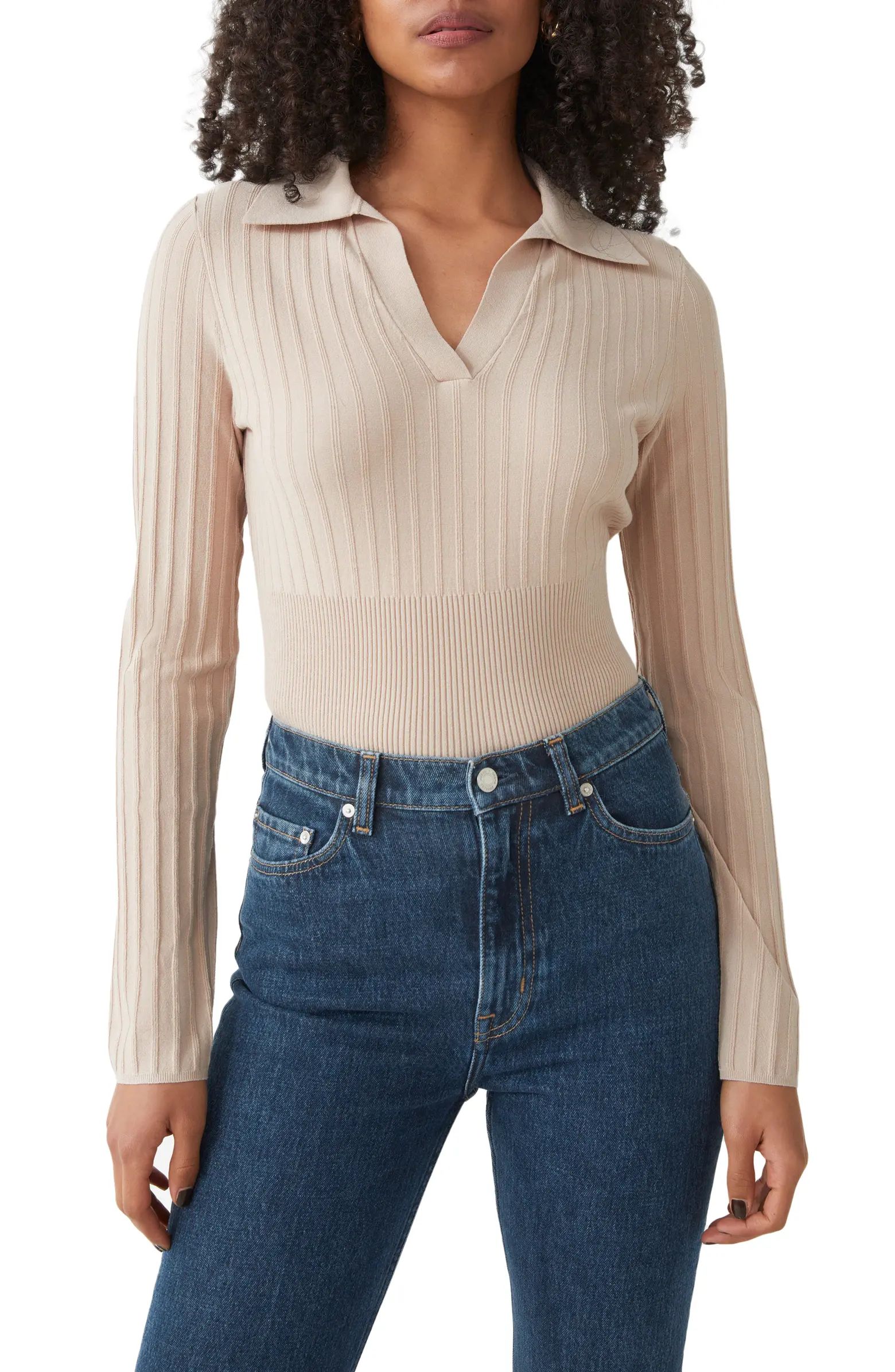 Long Sleeve Rib Polo | Nordstrom