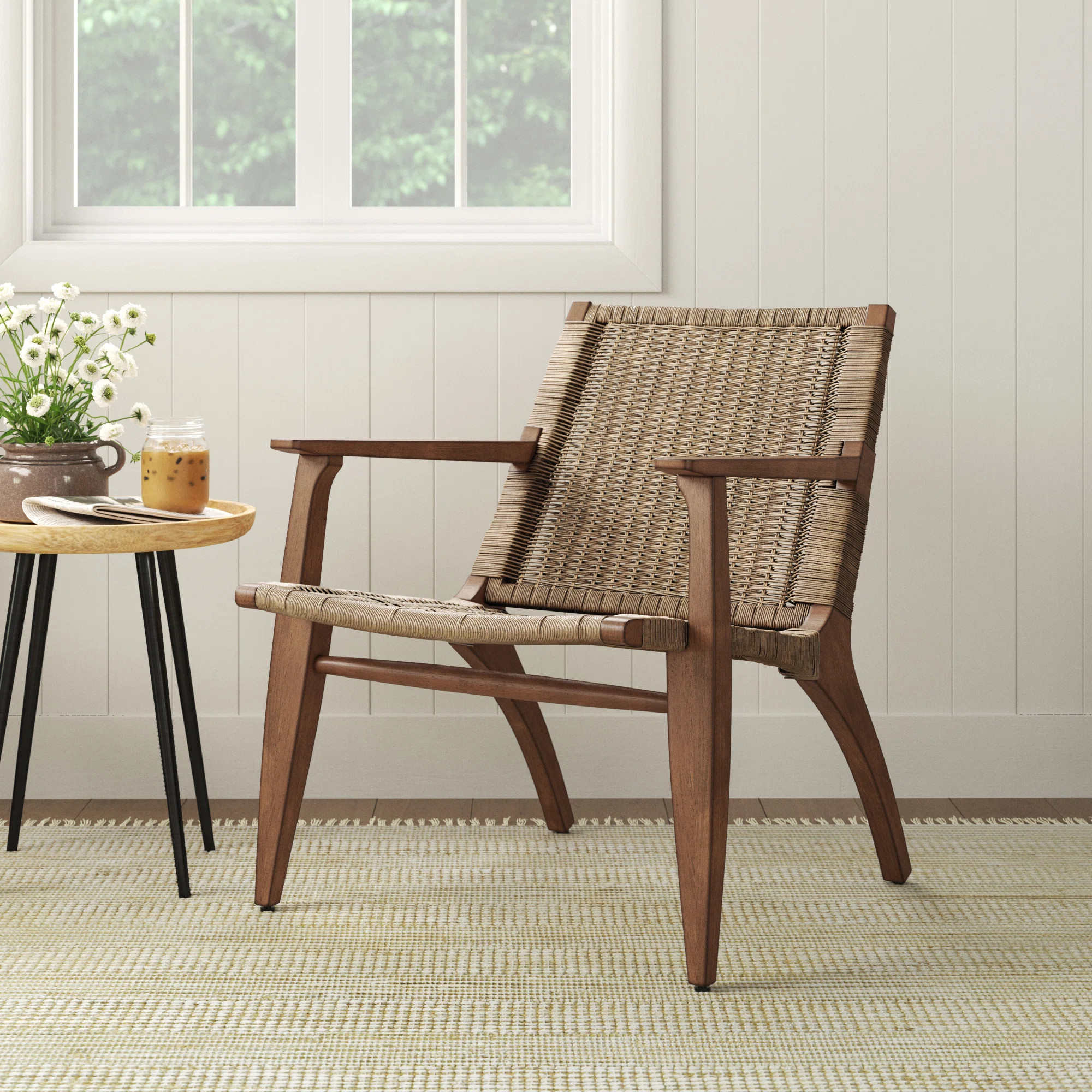 Rosecliff Heights Clearwater Woven Rattan Solid Wood Armchair & Reviews | Wayfair | Wayfair North America