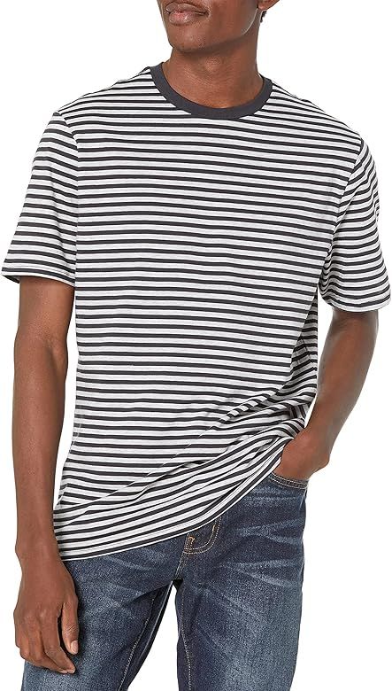 Amazon Essentials Men's 2-Pack Slim-Fit Short-Sleeve Crewneck Stripe T-Shirt | Amazon (US)