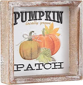 Fall Decorations, Pumpkin Patch Block Sign for Shelf, Mantel, Table, Thanksgiving Decorations for... | Amazon (US)