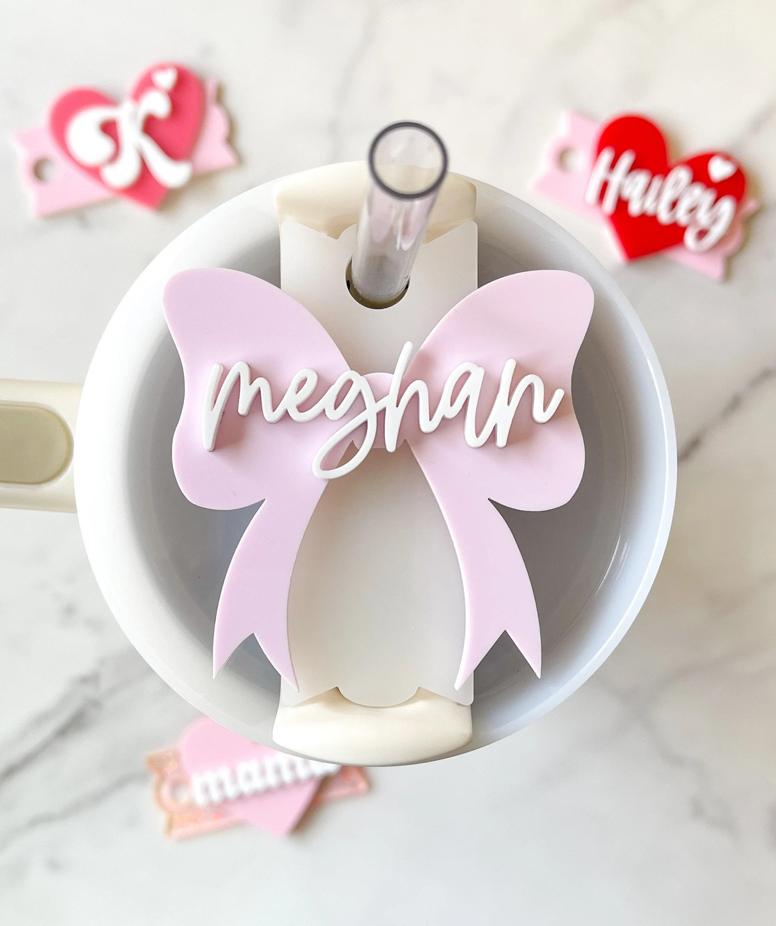 Coquette Stanley Name Plate | Bow Stanley Topper | Personalized Stanley Cup | Tumbler Name Tag | ... | Etsy (US)