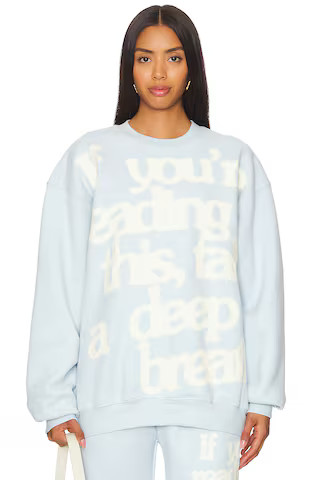 The Mayfair Group Take A Deep Breath Crewneck in Blue from Revolve.com | Revolve Clothing (Global)