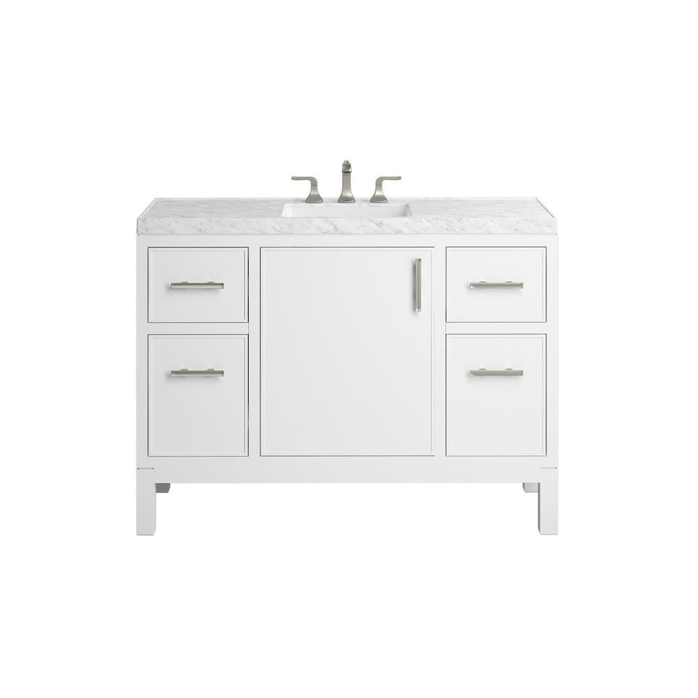 Rubicon 48 in. Bath Vanity Single Basin Vanity Top in White with White Basin | The Home Depot