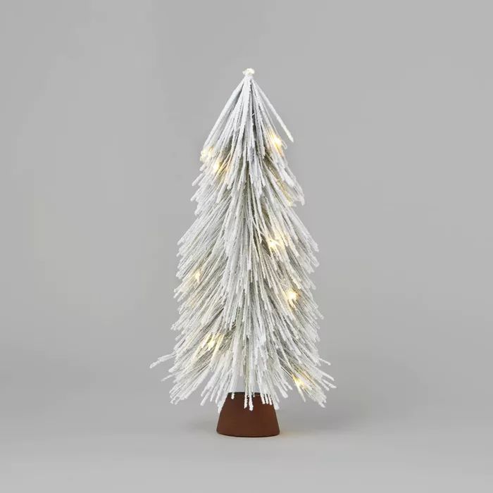 1.5ft Flocked Glitter Artificial Christmas Tree White LED Lights - Wondershop&#8482; | Target