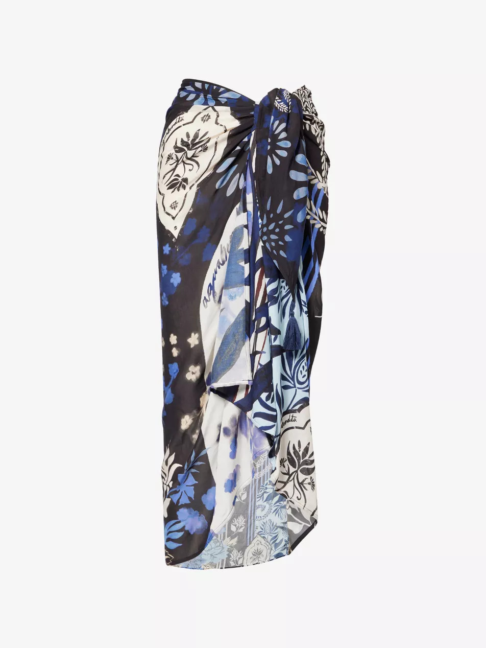 Marine Graphic-Print Woven Cover-Up | Selfridges