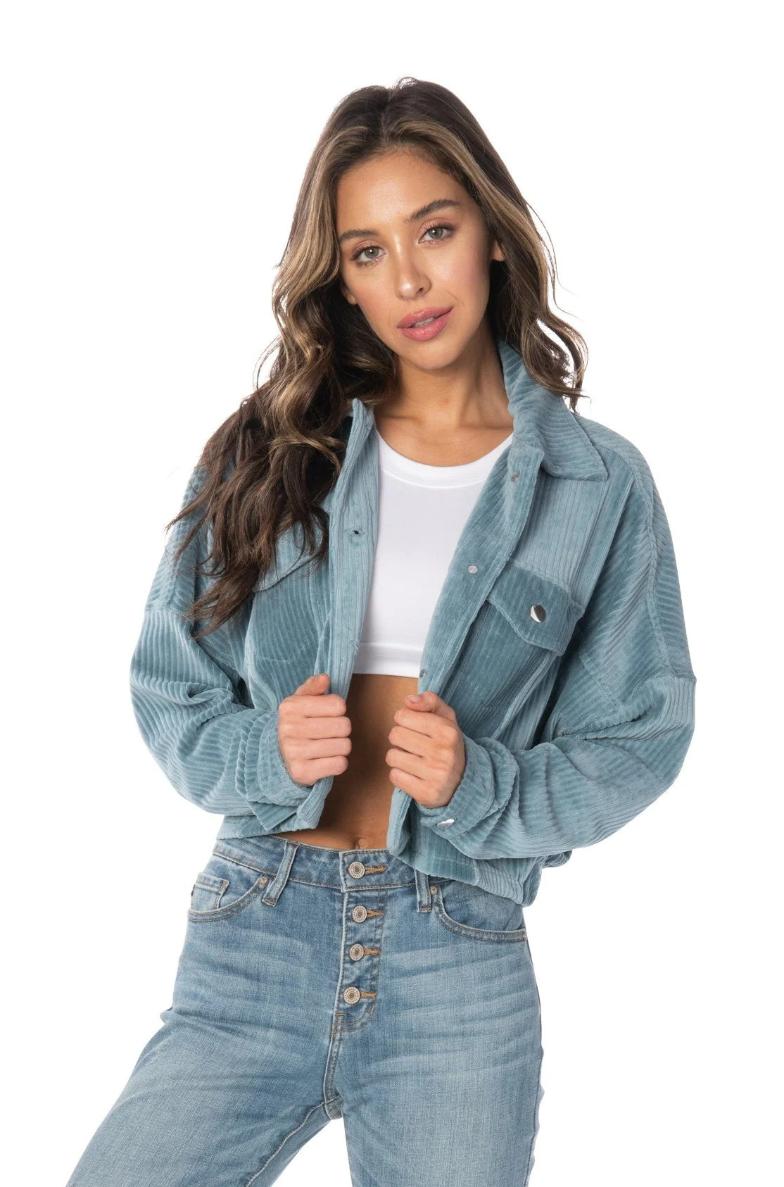 Blue Cordoroy Jacket - Hypeach Lounge (S / Blue / 65% cotton, 32% polyester, 3% spandex) | Hypeach Boutique